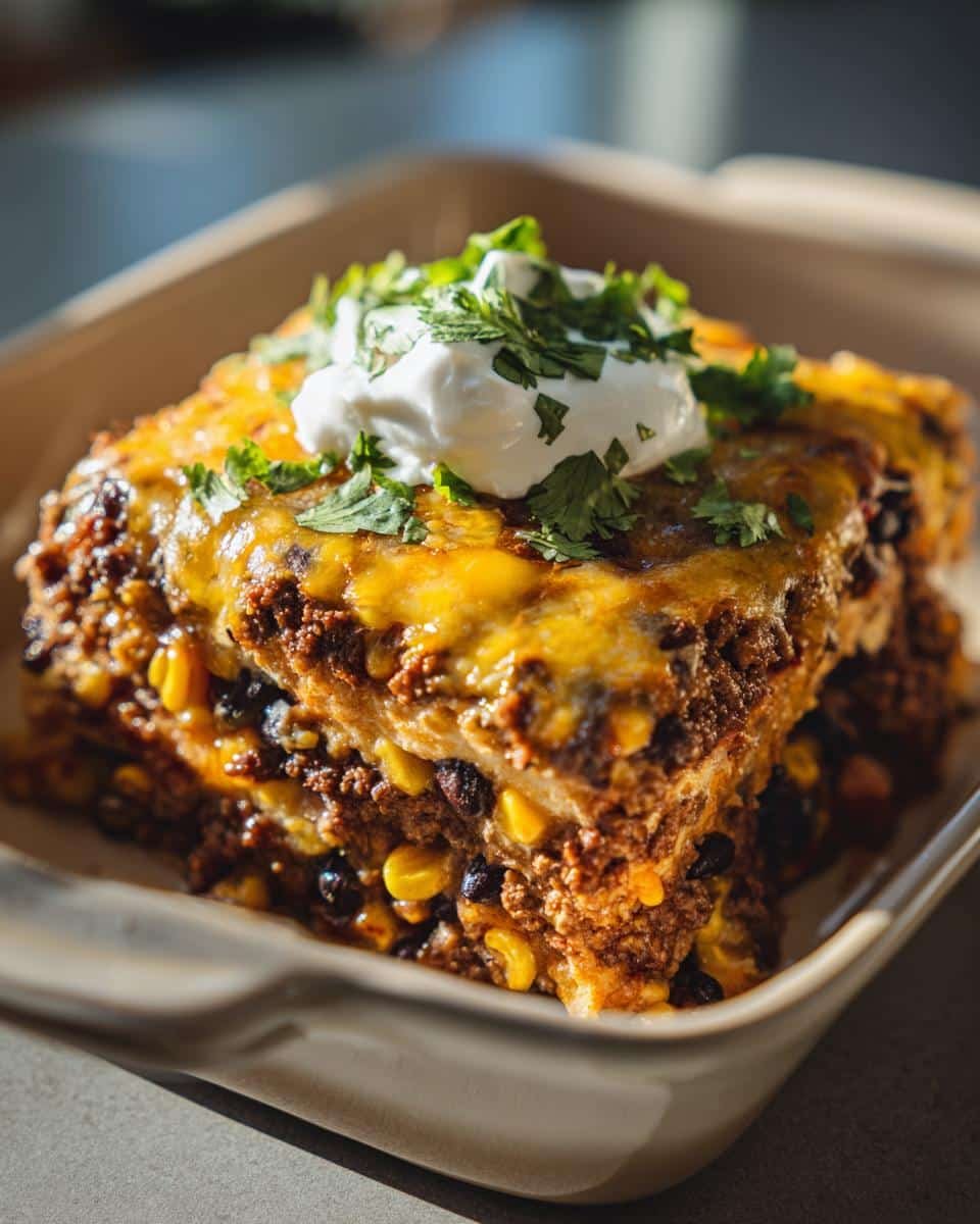 slow cooker taco casserole - detail 1