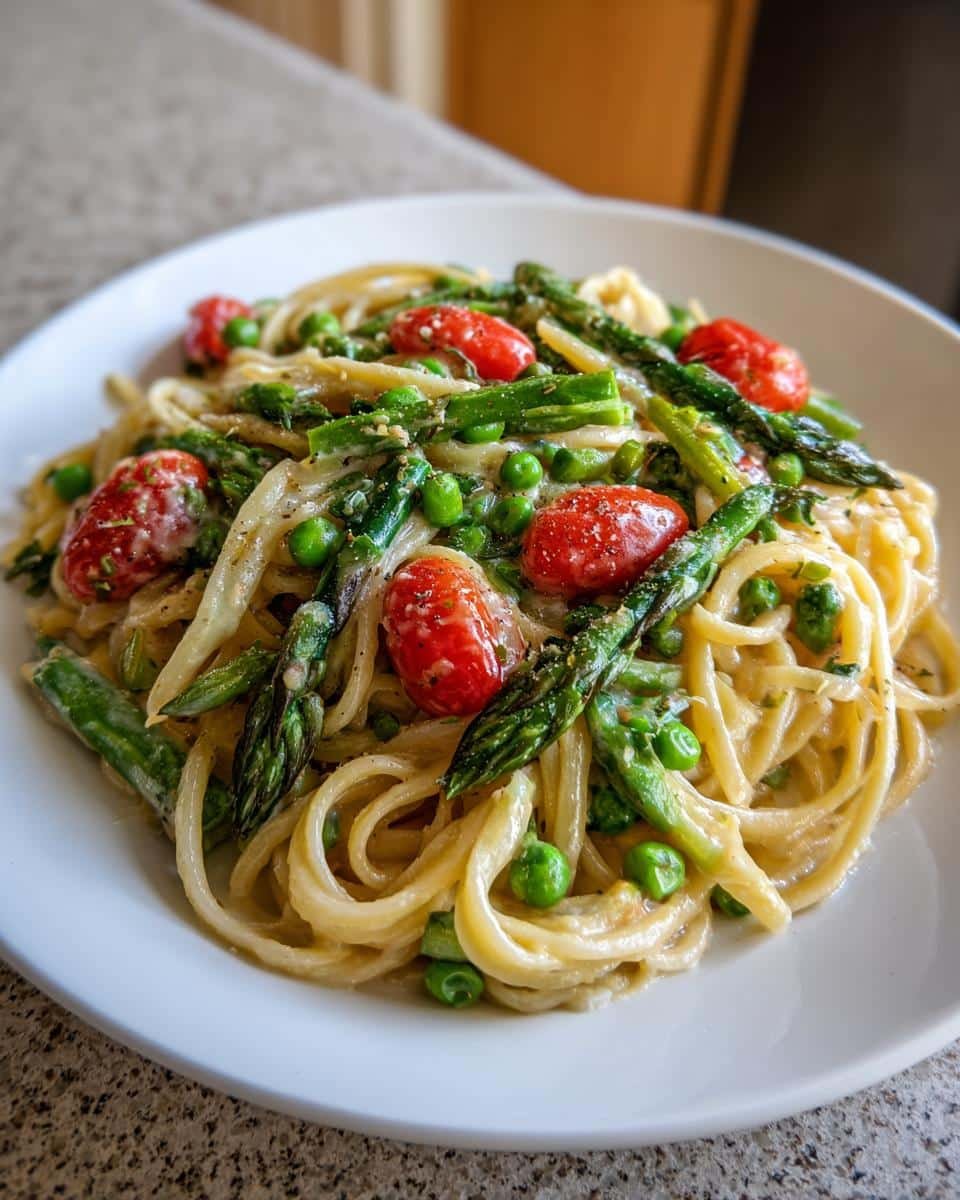 Creamy Spring Veggie Alfredo Pasta in Just 30 Minutes 1 Spring Veggie Alfredo Pasta - detail 1