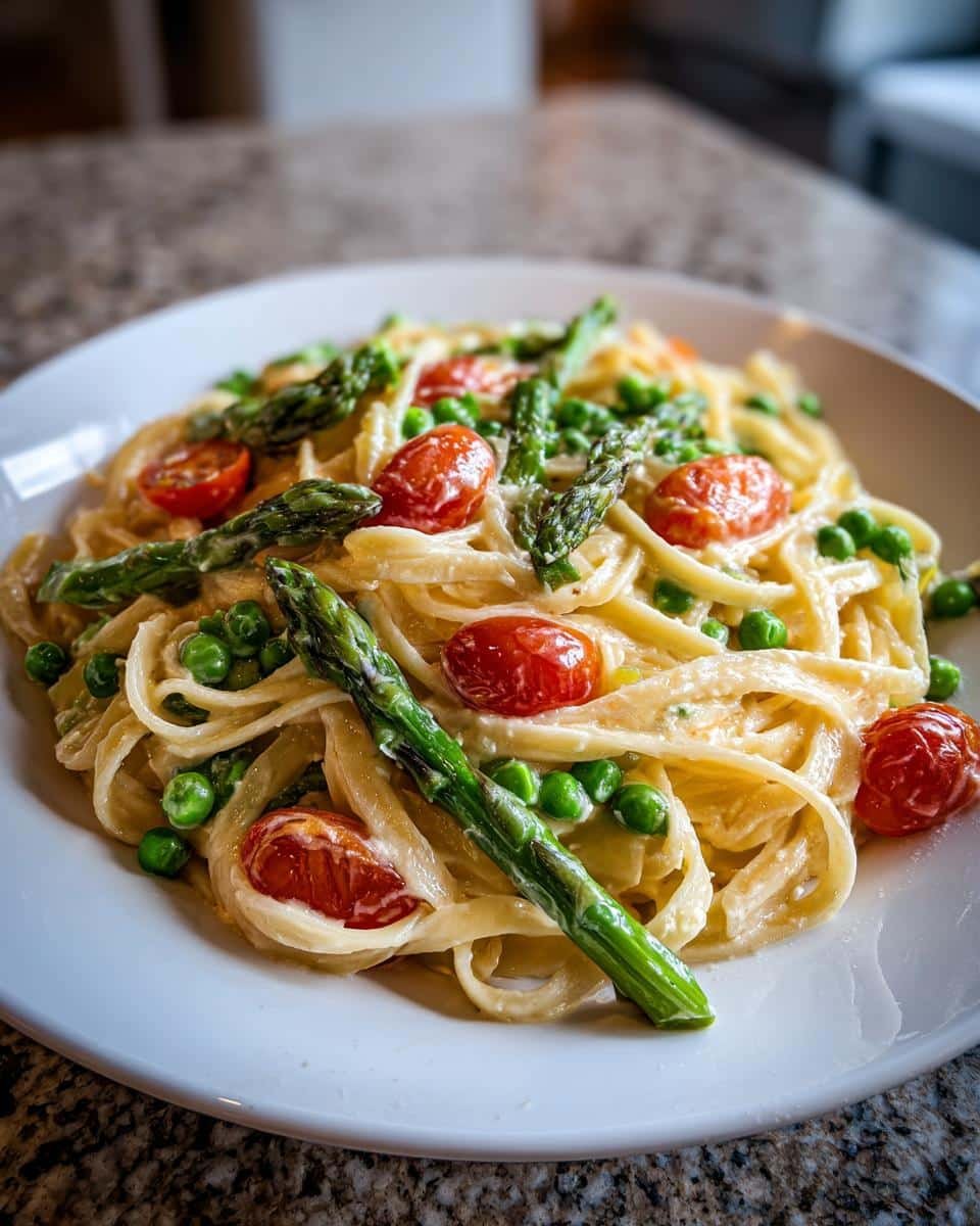 Creamy Spring Veggie Alfredo Pasta in Just 30 Minutes