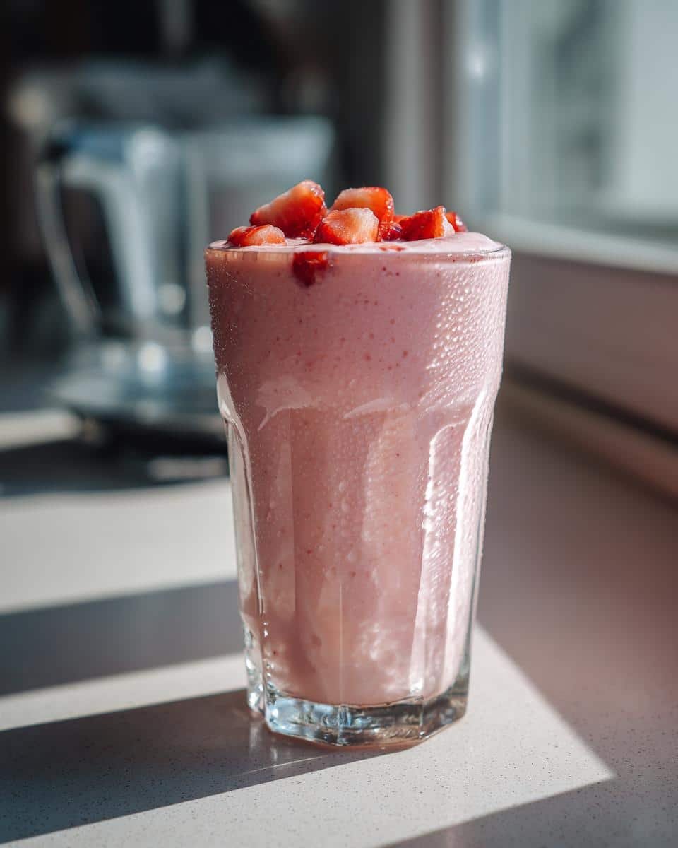 Irresistible 5-Min Strawberry Yogurt Smoothie Everyone Loves”
